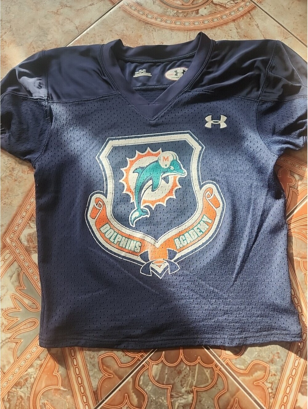 AUTOGRAPHED SIGNED MIAMI DOLPHINS ACADEMY JERSEY USED YOUTH MEDIUM